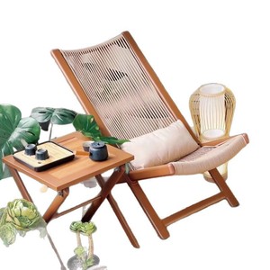 Outdoor <b>Garden</b> Lounge Chair Set <b>Foldable</b> Rattan <b>Table</b> And Two Chairs <b>For</b> Courtyard Balcony Nordic Style Adult Use - Product Image 5