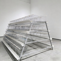 Système de cages compactes pour poules pondeuses avec réservoir de niveau d'eau visible, 3 niveaux, pour petites entreprises d'élevage, mangeoire à poulets