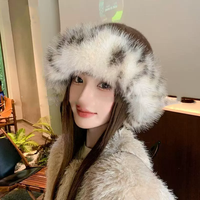Gorro de esquí de piel sintética ruso grueso y esponjoso para mujer, gorro de invierno para exteriores, gorro nuevo, gorro de piel sintética, gorros