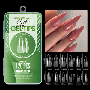 120Pcs 12 Sizes Clear Soft Gel <b>Nail</b> Tips Short Almond Square Oval Full Cover Press on <b>Nail</b> <b>Extensions</b> - Product Image 6