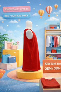 Débardeur en coton sans manches pour enfants OEM ODM, léger et respirant, pour filles, été et hiver, vente en gros, fabricant, taille XL - Product Image 2