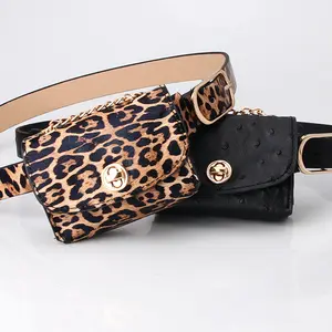 Borsa da cintura in pelle sintetica classica con motivo a coccodrillo retrò portatile regolabile in vita leopardata borsa a tracolla da donna