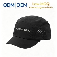 Casquette de sport à 5 panneaux perforée au laser, séchage rapide, avec logo personnalisé, maille respirante, visière courte, pour la course, la pêche, le golf, vente en gros
