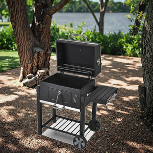 Outdoor Courtyard <strong>Large</strong> Barbecue Grill for More Than 8 People Charcoal Grill Thickened <strong>Large</strong> Square Furnace with <strong>Cover</strong> - Product Image 4