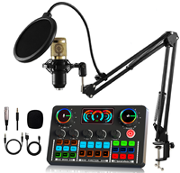 Carte son V98 Live, kit de microphone à condensateur BM800, mixeur audio professionnel pour diffusion en streaming sans fil 5.0 pour podcast