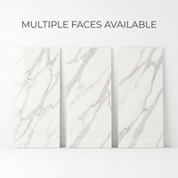 Dalle de porcelaine grand format en pierre frittée blanche Fendi de luxe, taille personnalisée, aspect marbre, pour mur, sol, villa