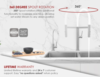 CUPC CE Watersense Robinet de cuisine à col en caoutchouc flexible Robinet d'eau chaude froide Évier Robinets de cuisine en laiton
