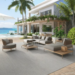 Corde ou rotin tissé en aluminium style moderne patio ensembles étanches <span class=keywords><strong>de</strong></span> haute qualité mobilier d'extérieur salon canapé chaise - Product Image 6