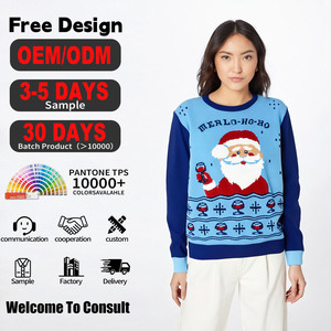 Suéteres Navideños Feos Personalizados al por Mayor, Tejidos, Sexys, Divertidos, Talla XXXL, Cuello Redondo, para Mujer - Product Image 6