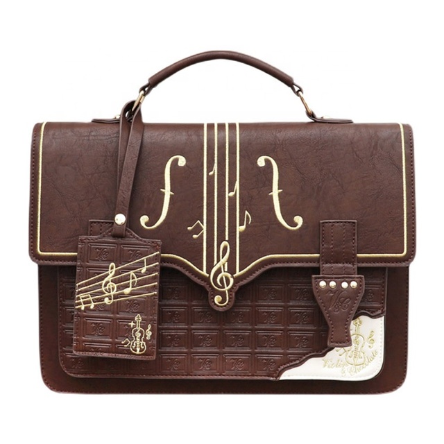 High Quality Custom Women'S Preppy Violin Tote Bag Accept Original Design School Bag Messenger Backpack Convertible