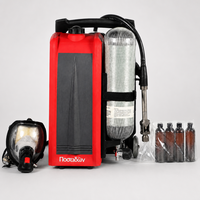Dispositif portable de lutte contre les incendies à dos, avec cylindre de gaz comprimé et masque intégral, pour la lutte contre les incendies en forêt et en entrepôt