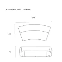 Modernes Italienisches Minimalistisches Modulares Sofa-Set Halbkreisförmig Gebogen Stoffbezug Schaumstoff-Füllung Edelstahl Wohnzimmer