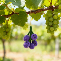 Porte-clés en peluche en forme de raisin, mignon, petit format, personnalisé, avec chaîne métallique, vente en gros