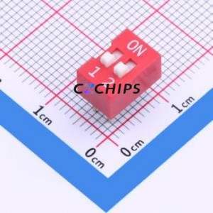 DS-02-R-T DIP Switch Through hole Component (THT) Switch Single Pole Single Throw 2 2.54mm 25mA - Product Image 1