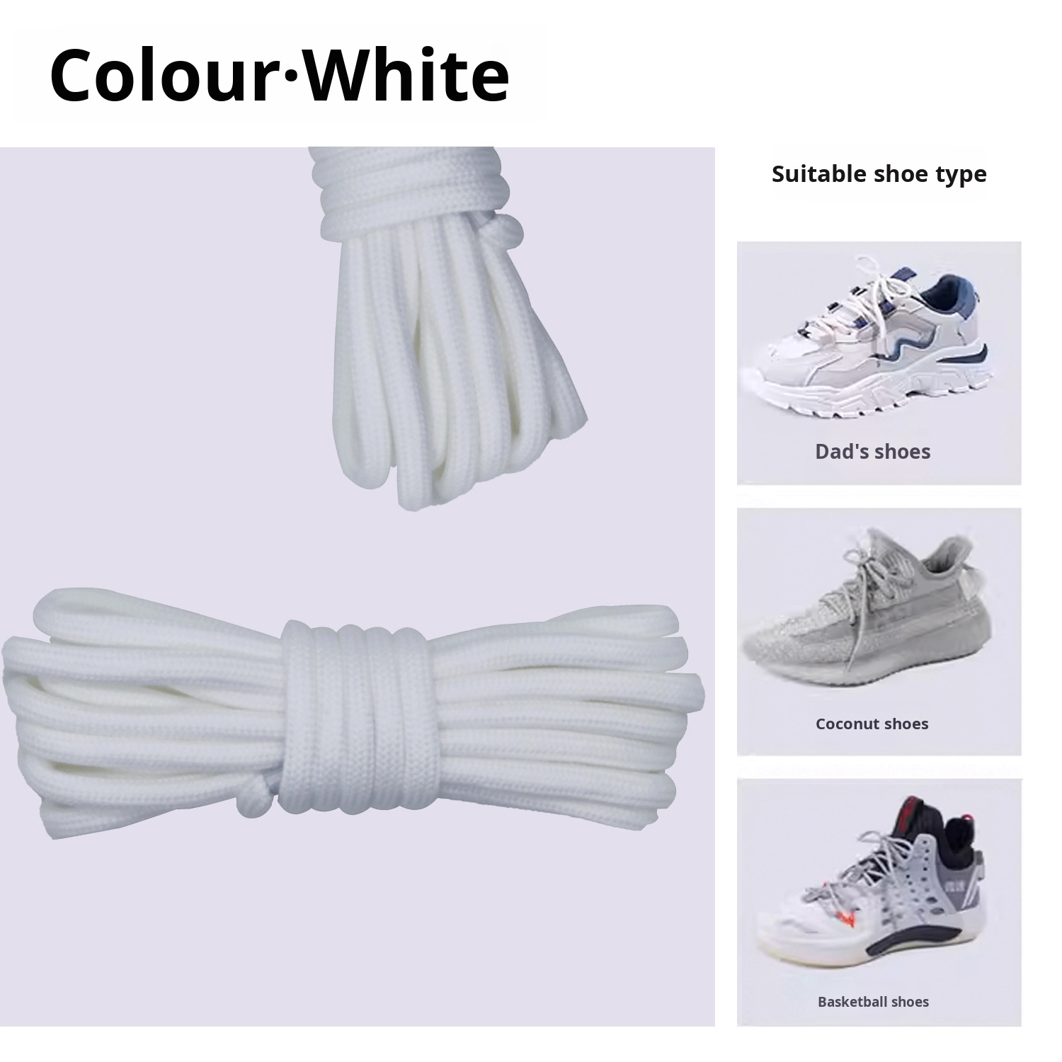 Casual Plain Weave Polyester Shoelaces for Sneakers