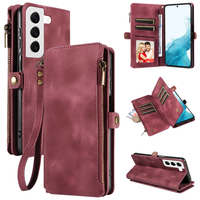Dompet Kulit PU untuk Samsung S22 Plus, 9 Slot Kartu + Kantong Koin Ber-resleting, Penyangga, Pemblokir RFID, 360 °   Perlindungan