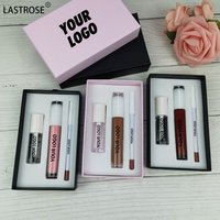 Kit de maquillage pour les lèvres nude 3 en 1, marque privée, gloss à lèvres imperméable, crayon à lèvres, coffret cadeau rose, gloss à lèvres vegan