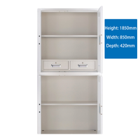 Armoire de sécurité en acier avec serrure à empreinte digitale et mot de passe, 2 portes, 4 étagères, pour bureau, hôtel, casier de rangement métallique