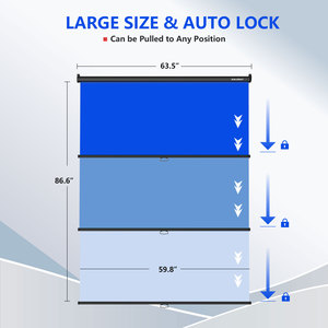 RAUBAY Retractable Pull Down Blue Screen-Polyester Wrinkle Resistant Anti-Glare 59.8" X 86.6" Collapsible Wall-Mount Background - Product Image 2