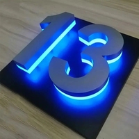 DakeSign Factory Wholesale Custom Stainless Steel Acrylic Engraved House Number Sign IP65 Waterproof Hotel Store Signboard Sign