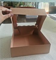 Scatole per Torte Kraft 10x10x3 Pollici con Finestra Ondulata, Confezioni Usa e Getta per Torte, Biscotti, Torte, Cupcake e Pasticceria