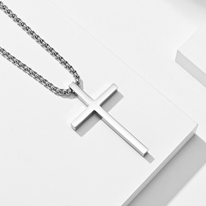 Unisex Titanium Steel Cross <b>Necklace</b> Minimalist Design For Couples Gift From Dongguan - Product Image 4