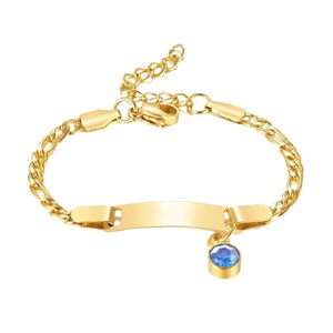 Bracelet personnalisé gravé avec le nom, en acier inoxydable, avec pierre de naissance, chaîne cubaine, bracelet personnalisé, bijoux d'anniversaire pour femme, cadeau - Product Image 5