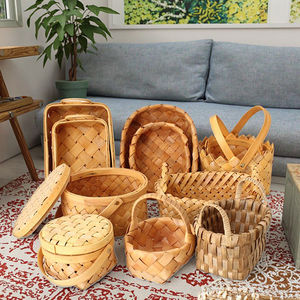 Cesta de Frutas de Rattan Japonês Personalizada, Cesta de Armazenamento de Bambu Trançado com Flores Feitas à Mão, Presente para Amigos e Família - Product Image 4