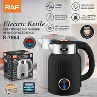 Bouilloire électrique classique RAF R.7984 en acier inoxydable 1,5 L, appareils électroménagers, bouilloire électrique 1500 W