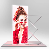 Boîte à lumière en tissu souple anti-UV, support d'affiche lumineux à LED, présentoir publicitaire mobile vertical pliable sur pied