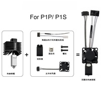 Kit Hotend Baja Keras 0.2/0.4/0.6/0.8mm untuk Bambu Lab X1C, Seri P1, Rakitan Nozzle Baja Tahan Karat X1&P1