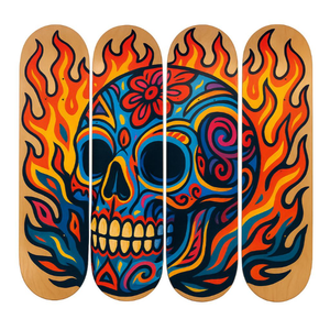 Tabla de Skate KINGS8 con Diseño de <span class=keywords><strong>Zombie</strong></span> <span class=keywords><strong>Skater</strong></span>, Energía Explosiva de Año Nuevo y Halloween, Regalo Vibrante en Tonos Rosa, Azul y Amarillo para Streetwear - Product Image 2