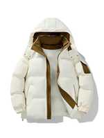 Veste en duvet unisexe, style classique, capuche amovible, logo personnalisable