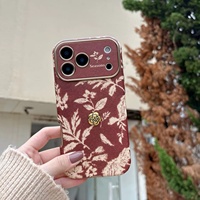 Étui de téléphone de luxe antichoc en TPU et PU avec protection intégrale de l'appareil photo, motif feuille de camélia, pour iPhone 18 Pro, 17 Air, 16, 15, 14 Plus, 12