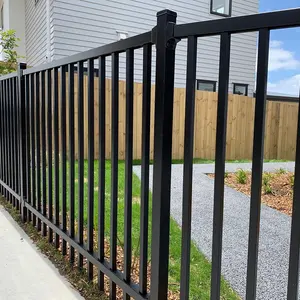 Siyah Metal çit çelik çit paneli ferforje çitler bahçe için