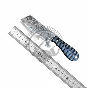 Cuchillo de acero de Damasco para niño vaca DIY, mango de madera Tang completo, cortador de toro plano, cuchillo desollado para caza al aire libre, senderismo, ODM personalizado - Product Image 1