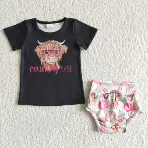 C0-29 컨트리 베이비 하이랜드 소 꽃 인형 인형 세트 아기 여름 옷