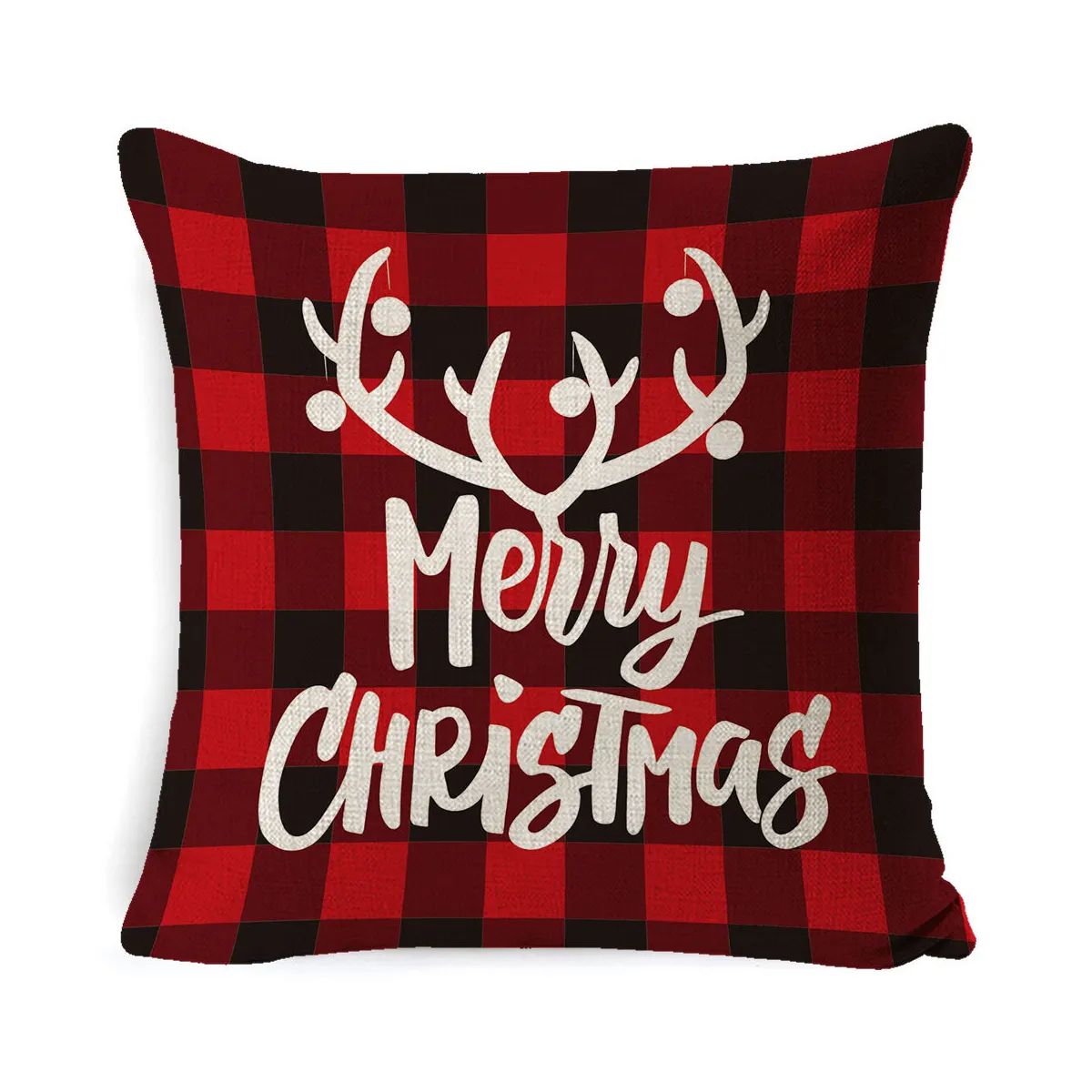 Merry Christmas Home Decoration 45*45cm Custom Cotton Linen Pillowcase Cover Sofa Cushion Pillow Case