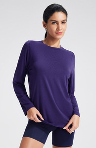 T-<span class=keywords><strong>shirt</strong></span> de sport respirant personnalisé pour <span class=keywords><strong>femme</strong></span>, haute qualité, avec logo frontal, manches longues, en Spandex/Nylon, vente en gros - Product Image 5