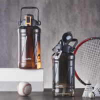 Bouteilles d'eau réutilisables Longstar Creative 2L, écologiques, sans BPA, anti-fuite, pour adultes, été, extérieur