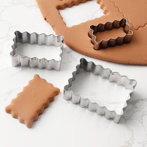 Nouveau moule à biscuits en acier inoxydable, design <span class=keywords><strong>rectangulaire</strong></span> à dentelle retournée, forme carrée, vague, cercle, mini <span class=keywords><strong>emporte</strong></span>-pièces - Product Image 2