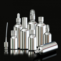 10ml plaqué argent verre Essence bouteille bouchon à vis tête en caoutchouc compte-gouttes pour gouttes pour les yeux échantillon cosmétique diffuseur de roseau prêt
