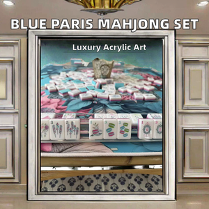 Juego de Mahjong Americano de Lujo de Acrílico Azul París Candy 160, con Fichas Multicapa, para 4 Jugadores Adultos, ¡Gran Venta! - Product Image 2