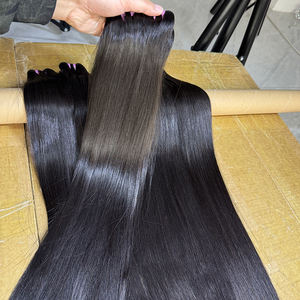 Extensions de cheveux humains vierges brésiliens lisses, 16 pouces, double trame machine, toutes couleurs, sans traitement chimique - Product Image 6