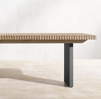 Ensemble bistrot en teck antique durable, mobilier de salle à manger d'extérieur pour jardin, cour, villa, hôtel - Table et chaises