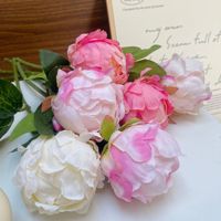 Faux bourgeons de pivoine, fleurs artificielles en soie pour la décoration de salon, arrangement floral de mariage, accessoires de photographie, fausses pivoines