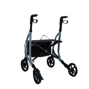 Andador de movilidad plegable gris para adultos, ayuda médica para caminar de aleación de aluminio, andador para uso doméstico para ancianos - Product Image 4