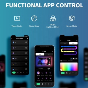 Feican <span class=keywords><strong>RGB</strong></span> Video Game & Home TV LED Đèn nền thông minh USB & Wifi ngâm <span class=keywords><strong>IP67</strong></span> môi trường xung quanh ánh sáng với DC 5V Chế độ điều khiển bằng giọng nói - Product Image 5