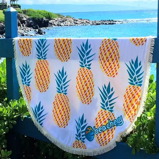 High quality printed roundie beach towel sand free beach round towel