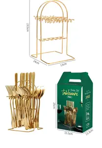 Rose Gold Flatware Set Matte Rose Gold Spoons Polished Steel Reusable Cutlery Set For Food Wholesale Weddings